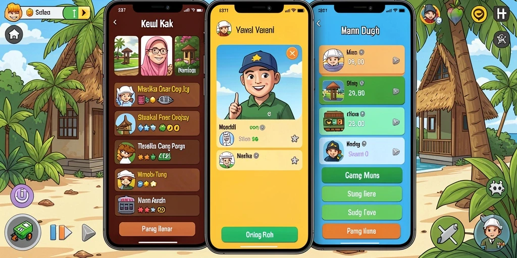 Screenshot menampilkan antarmuka permainan yang menarik.