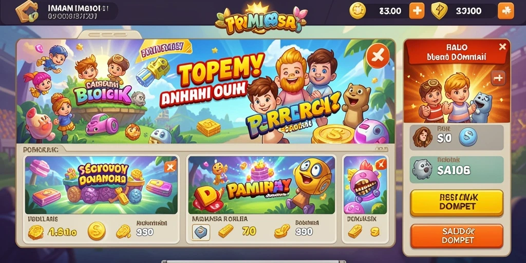 Tampilan awal permainan yang menarik dan informatif.