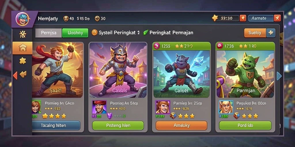 Tampilan awal permainan yang menarik dan user-friendly.